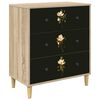 vidaXL Cajonera BREMEN Estampado de magnolia 66 x 36,5 x 75 cm Sonoma