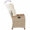 vidaXL Silla de jard&iacute;n reclinable Beige y Crema 64 x 57,5 x 112 cm