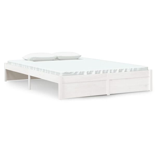 vidaXL Estructura de cama sin colchón madera maciza blanco 140x190 cm