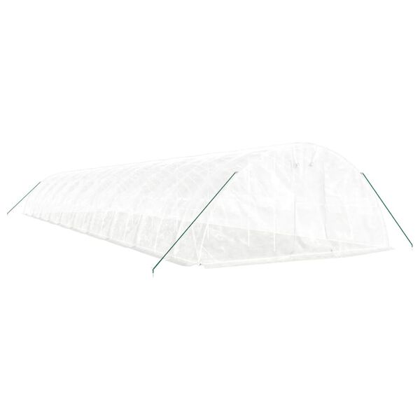 vidaXL Invernadero con estructura de acero blanco 100 m&sup2; 20x5x2,3 m