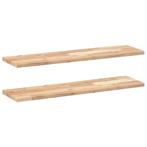 vidaXL Estantes flotantes 2 uds madera acacia sin tratar 80x20x2 cm