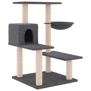 vidaXL Rascador para gatos con postes de sisal gris oscuro 82,5 cm