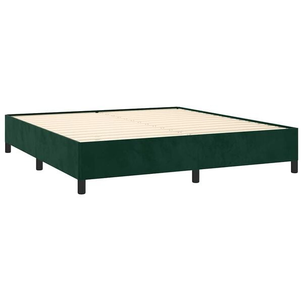 vidaXL Estructura cama sin colch&oacute;n terciopelo verde oscuro 180x200 cm