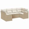 vidaXL Conjunto de sof&aacute; de jard&iacute;n 6 uds. Beige rat&aacute;n sint&eacute;tico