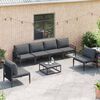 vidaXL Conjunto de sof&aacute;s de jard&iacute;n con coj&iacute;n 6 pcs Negro Acero