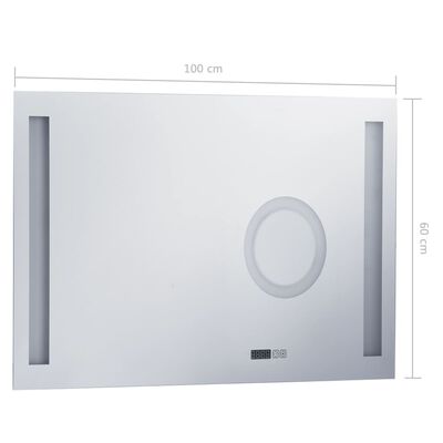vidaXL Espejo de pared de baño con LED y sensor táctil 100x60 cm