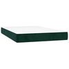 vidaXL Cama box spring con colch&oacute;n terciopelo verde oscuro 120x200 cm