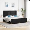 vidaXL Estructura de cama con cabecera Negro 180 x 200 cm tela