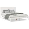 vidaXL Cama extralarga sin colch&oacute;n madera maciza blanca 140x210 cm