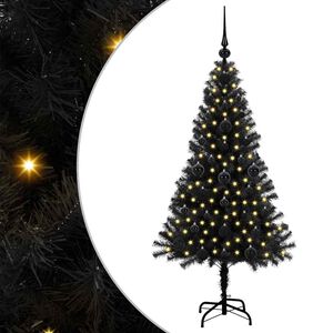 vidaXL &Aacute;rbol de Navidad con 150 LED con soporte Negro 120 cm PVC