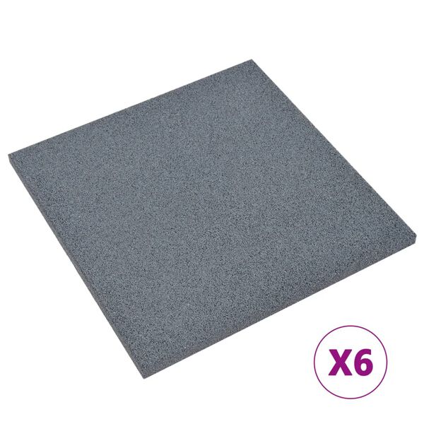 vidaXL Losetas de goma protección de caídas 6 unidades gris 50x50x3cm