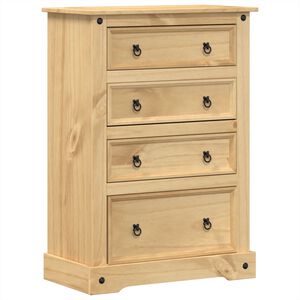 vidaXL C&oacute;moda cajonera Corona madera maciza de pino 80x43x114 cm