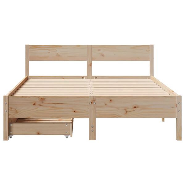 vidaXL Estructura de cama sin colch&oacute;n madera de pino maciza 120x200 cm