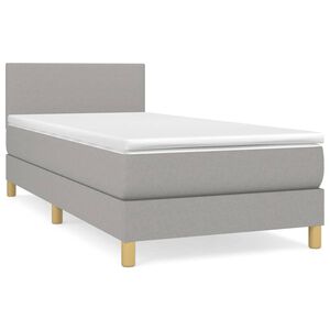 vidaXL Cama box spring con colch&oacute;n tela gris claro 80x200 cm