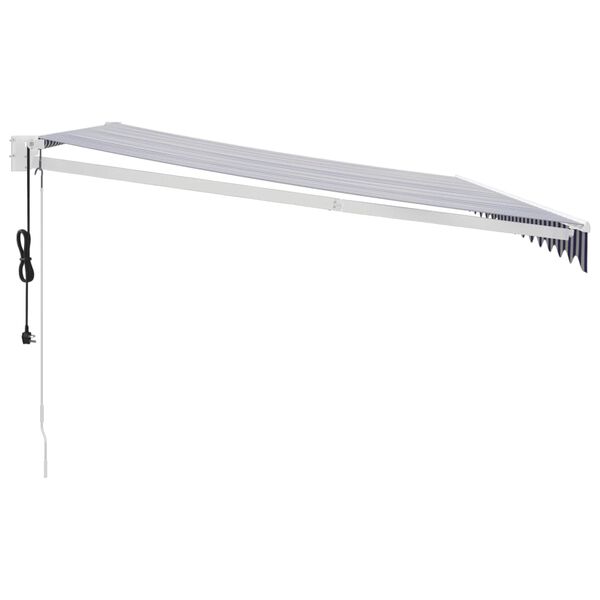 vidaXL Toldo retr&aacute;ctil autom&aacute;tico azul y blanco 4x3 m