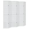 vidaXL Biombo separador de 6 paneles madera maciza Paulownia blanco