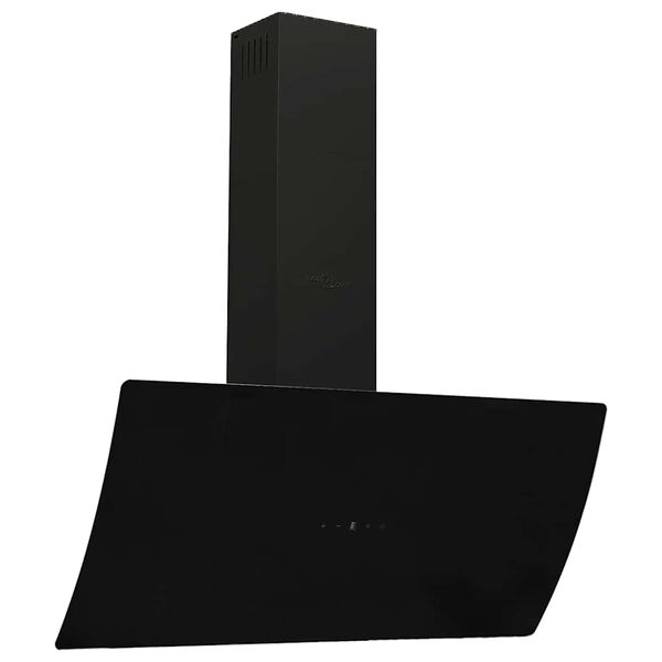 vidaXL Campana extractora de pared acero vidrio templado negro 90 cm