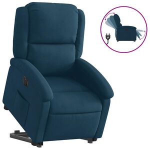 vidaXL Sill&oacute;n el&eacute;ctrico reclinable elevable de terciopelo azul