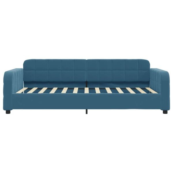 vidaXL Sof&aacute; cama con colch&oacute;n terciopelo azul 90x200 cm