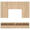 vidaXL Muebles de TV de pared 5 pzas madera de ingenier&iacute;a roble Sonoma