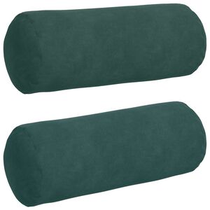 vidaXL Cojines Bolster 2 pcs Verde oscuro &Oslash; 15 x 40 cm Tela de pana