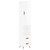 vidaXL Aparador alto madera contrachapada blanco brillo 34,5x34x180 cm