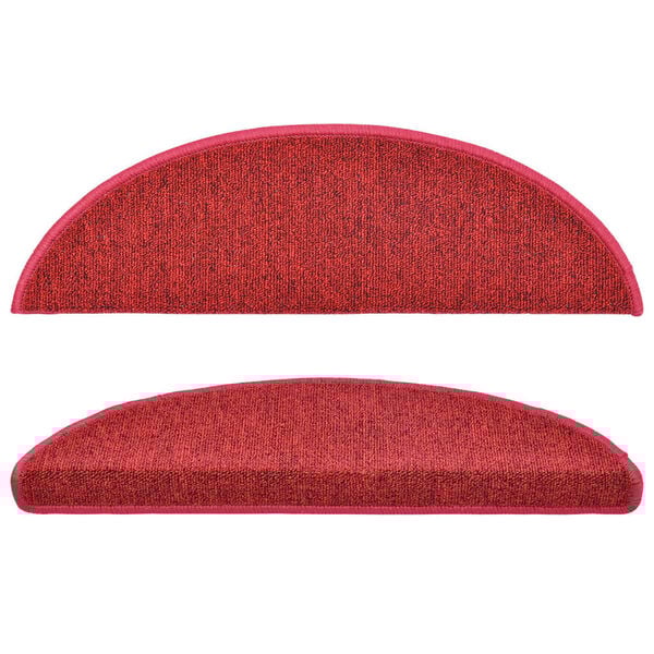 vidaXL Felpudos para escaleras 10 unidades 56x17x3 cm Rojos Semicirculares