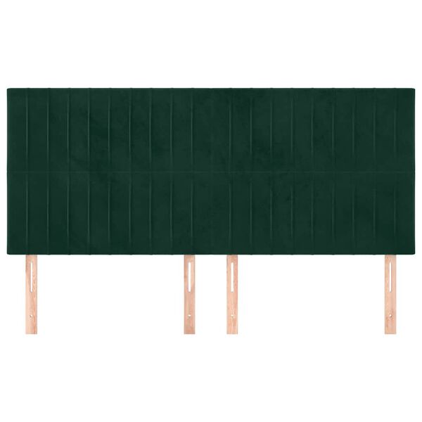 vidaXL Cabecero Terciopelo Verde Oscuro 200x5x118/128 cm