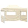 vidaXL Carpa plegable profesional con 4 paredes acero color crema 3x4m