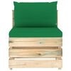 vidaXL Muebles de jard&iacute;n 6 piezas con cojines madera impregnada verde