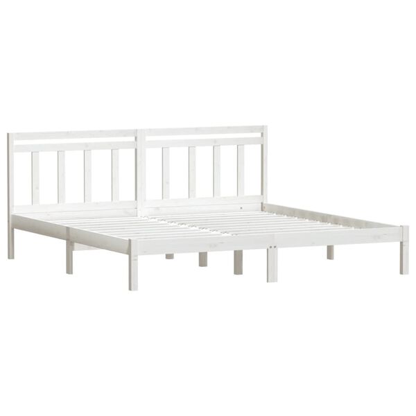 vidaXL Estructura de cama madera maciza de pino blanco 200x200 cm
