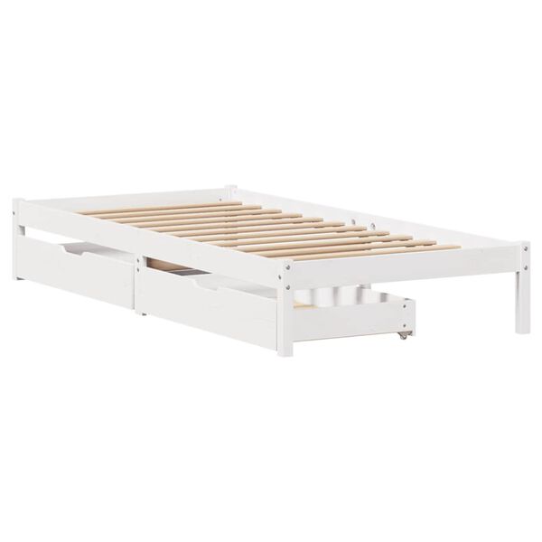 vidaXL Estructura de cama sin colchón madera maciza blanca 75x190 cm