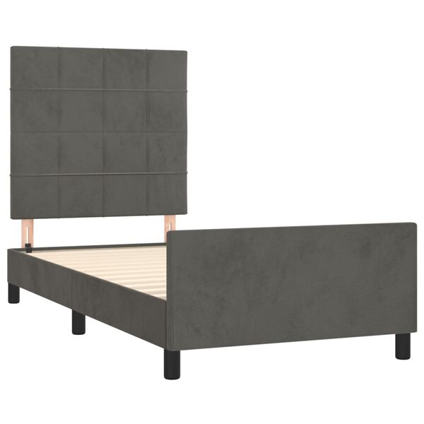 vidaXL Estructura de cama sin colch&oacute;n terciopelo gris oscuro 80x200 cm