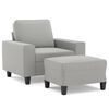 vidaXL Sill&oacute;n con taburete tela de microfibra gris claro 60 cm
