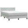 vidaXL Cama box spring con colch&oacute;n y LED terciopelo gris claro 160x220 cm