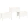 vidaXL Jardinera de madera de pino maciza blanca 178,5x44x75 cm