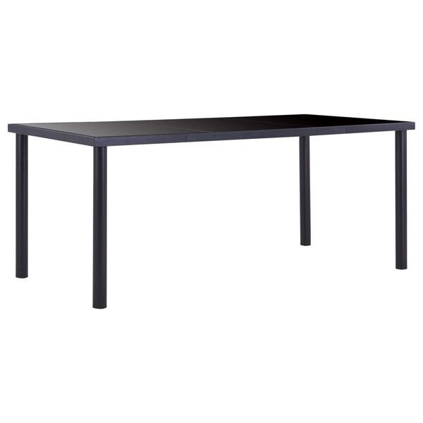 vidaXL Juego de comedor 9 piezas cuero sint&eacute;tico negro