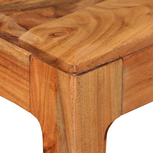 vidaXL Mesa de comedor de madera maciza 118x60x76 cm