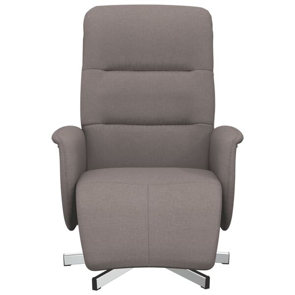 vidaXL Sill&oacute;n reclinable con reposapi&eacute;s tela gris taupe