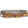 vidaXL Conjunto de sof&aacute;s de exterior 7 uds. Gris Natural y Claro