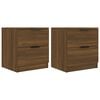 vidaXL Mesitas de noche 2 uds madera contrachapada color roble marr&oacute;n