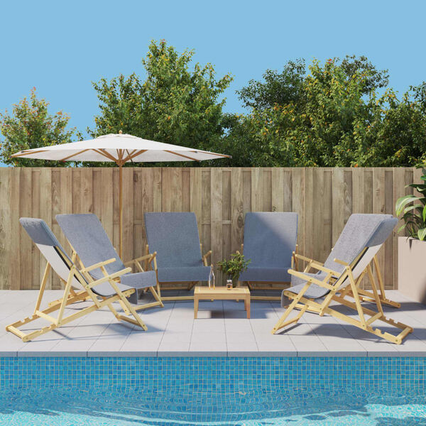 vidaXL Toallas de playa 6 uds tela gris 400 g/m² 60x135 cm