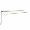 vidaXL Toldo autom&aacute;tico con LED sensor de viento crema 600x350 cm