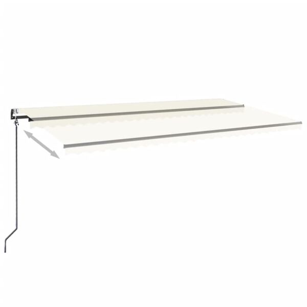 vidaXL Toldo autom&aacute;tico con LED sensor de viento crema 600x350 cm