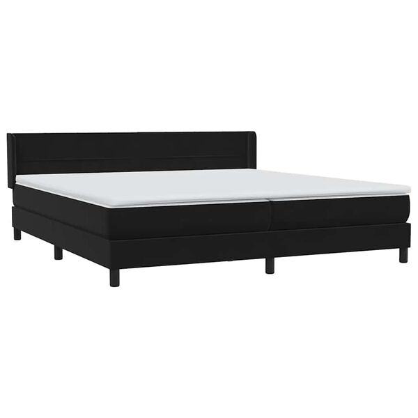 vidaXL Cama box spring con colch&oacute;n terciopelo negro 180x210 cm