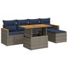 vidaXL Set de muebles de jard&iacute;n 6 pzas y cojines rat&aacute;n sint&eacute;tico gris