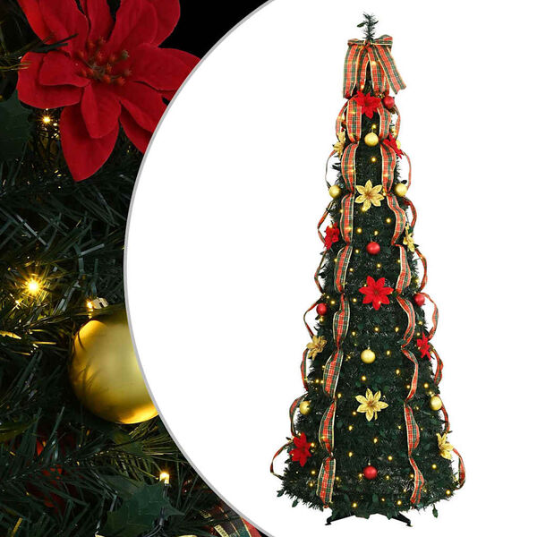 vidaXL Árbol de Navidad artificial con 150 LED Verde 180 cm PVC