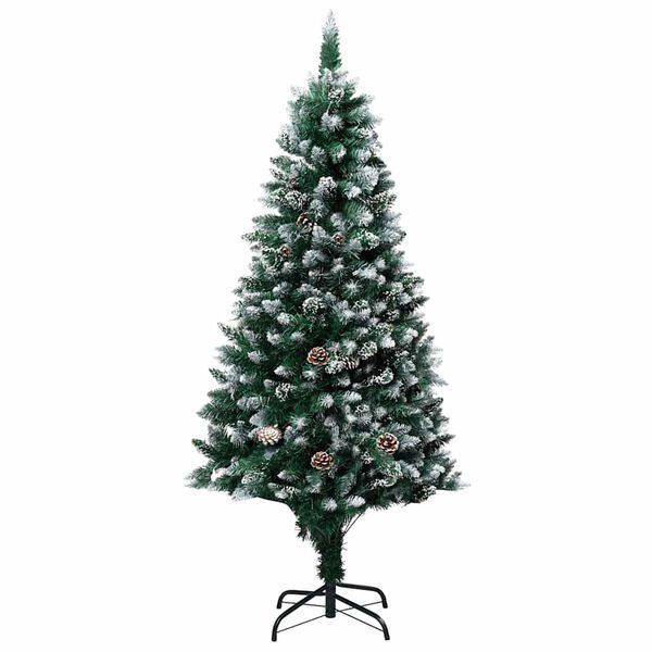 vidaXL &Aacute;rbol de Navidad helado con LEDs, bolas y pi&ntilde;as 150 cm