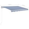 vidaXL Toldo manual retr&aacute;ctil con luz LED azul y blanco 3x2,5 m