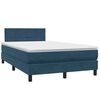 vidaXL Cama box spring con colch&oacute;n terciopelo azul oscuro 120x210 cm